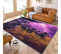 Générique 80x150 cm Tapis Moderne 3D Impression ZèBre La Steppe éClair Lavable en Machine Super Doux et Antidérapant Tapis Violet Décoration d'intérieur Facile à Nettoyer Paillasso Poil Ras