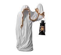 Générique 8inch Witch Statue, Ghost Holding Lantern Statue, Spooky Witch Lantern Ornaments, Dark Mysterious Man in Black, Hell Messenger Lantern Decoration