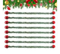 Générique 8PCS Attaches pour Guirlandes De Noël, 50cm Corde Torsadée Décorative avec Clochettes, Crochets pour Couronne, Aux Rampes D'escalier, Adaptés Aux Décorations Noël Et L'emballage Cadeau