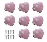 Générique 8pcs Drawer Handle,Cabinet Bouton En Forme De Coeur Avec Vis