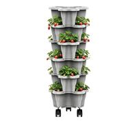 Générique 9.84x3.94 Pouces Jardinière À Fraises Empilable Pots De Jardin Vertical Empilables avec roulettes ABS Niveaux Jardinière Empilable À Fraises pour Fruits, Légumes