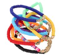 Générique 9 Pièces Bracelets de Perles Extensibles, Bracelets Empilables Bohèmes, Lot de Set, en Argile Polymère Acrylique, Cœur, pour Plage D'été et Fêtes
