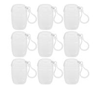 Générique 9 pièces Flacons de Voyage avec Bouchon à Rabat Bouteilles Rechargeables Transparentes Anti-fuite pour Shampoing Lotion Gel Porte-clé Pratique pour Déplacements