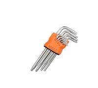 Générique 9 pièces Torx étoile clé Kits ensemble clés Allen hexagonale fleur de prunier double extrémité L Type tournevis outil réparation à la main(Torx M)