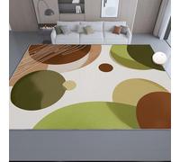 Générique 90 x 150 cm Tapis Entrée Intérieur, Blanc Antidérapant Tapis Lavable, Pile Courte Tapis Salon Simplicité Lignes Géométrie Cercles pour Dessous, Cuisine, Chambre Chien