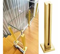 Générique 90cm Gold Glass Railing Post for Indoor Stairway, Loft Balustrade Support Column with Base & Screws, Elegant Glass End Post for Hallways & Platforms (Height: 120cm/47.2")