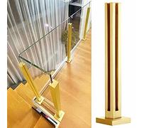 Générique 90cm Gold Glass Railing Post - Indoor Balustrade for Stairway & Loft, Stylish Support Column with Base & Screws, Perfect for Hallway & Corner Installations