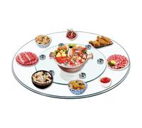 Générique 90cm Plateau Tournant Rond, Lazy Susan En Verre, Plaque De Service Rotatif Transparent Grande Pour Table De Salle À Manger(75cm/29.5in)