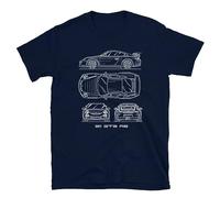 Générique 911 GT 3 RS Performance Car Blueprint T Shirt Iconic Performance Blueprint Artwork Apparel