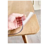 Générique 95x215cmNappe Transparente Épaisse,Imperméable Protection Table Transparent, Lavable Protege Table Transparent,1.6mm PVC Nappe pour Cuisine, Salle à Manger Table en Bois