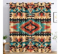 Générique 98% Rideau Occultant Aztèque, Rideaux et Draperies Intérieurs Ethnique Tribal Lot de 2, Rideau Salon Chambre Fenetre à Oeillets, L 110 x H 215 cm D&P54