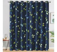 Générique 98% Rideau Occultant Feuilles, Rideaux et Draperies Intérieurs Botanique Moderne Lot de 2, Rideau Salon Chambre Fenetre à Oeillets, L 140 x H 160 cm D&P55