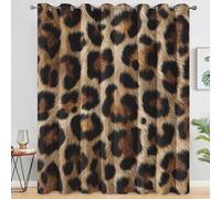 Générique 98% Rideau Occultant Imprimé Léopard, Rideaux et Draperies Intérieurs Imprimé Guépard Animaux Lot de 2, Rideau Salon Chambre Fenetre à Oeillets, L 110 x H 215 cm D&P55