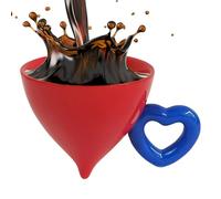 Générique À Café Avec Poignée En Forme De Cœur - Jolie À Thé En Céramique Esthétique, Mini Verres De 120 Ml, Cadeau D'anniversaire Pour La Saint-Valentin Pour Femmes Et Filles, Accessoire De Bureau