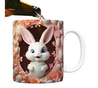 Générique à café de Pâques - 350 ml en céramique colorée, amusante de vacances, à thé en forme d'œuf de lapin, récipient à boisson à prise confortable | Verres de fête Festive pour table d'éco