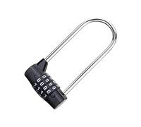 Générique à Chiffres Serrure à de Passe Longue Anse Alliage Zinc pour Meuble Porte Boîte à Outils Grille Convient Intérieur Extérieur École, Le Noir