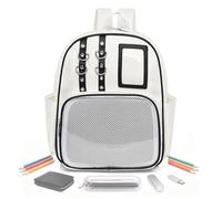 Générique à dos en PU - Porte-épingles en émail transparent sur le devant, à main portable Ita, à bandoulière en cuir souple avec poches zippées | Salle de sport Bureau Bagages Voyages Conventions e