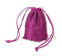 Générique à main à pompon avec texture à franges, à main seau à sangle en chaîne, adapté looks de soirée des invités de mariage ce soir, à pompon, de soirée, à bandoulière