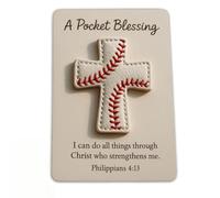 Générique A Pocket Blessing Baseball Cross Edition,Baseball Pocket Hug,Pocket Cross Token with Verse Card,For Christians and Sports Lovers (1 PCS)