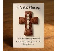 Générique A Pocket Blessing-Baseball Cross Edition,Handmade Pocket-Sized Faux Leather Stitched Cross Faith Gift,Sport Themed Pocket Blessing with Inspiring Cards