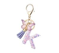 Générique A Z Alphabet Resin Keychain Butterfly Tassel Pendant For Women's Bag Porte-clés Aérienne Double Pour Clés (PP10, One Size)