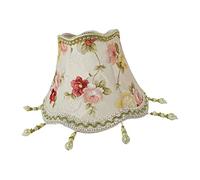 Générique Abat-jour En Tissu de Perles Décoratives et de Franges Vintage pour Lampe de Table. Abat-jour En Tissu à Motif Floral. Abat-jour de Rechange.