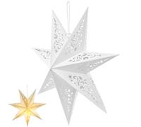 Générique Abat-jour Étoile Forme Étoilée Créative et Papier Blanc, Léger Facile à Installer, Décoration Suspendue pour Noël Fête et Ambiance Joyeuse Événements