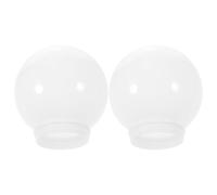 Générique Abat-jour globe en acrylique décoratif, lot de 2, blanc laiteux, 15 CM de diamètre, filetage 8 CM, pour lustre, protection de lampe, installation simple