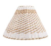 Générique Abat-jour Tressé Lampe De Table Bureau Chambre Décoratif Rustique Papier Tressé Métal E27 E14 Résistant À L’Usure Pour Maison Et Hôtel