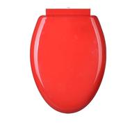 Générique Abattant De Toilette à Fermeture Douce, Matériau PP en Forme De V, Charnière Réglable Montée sur Le Dessus, Dimensions 46x36cm, Installation Antidérapante Et Stable (Red)