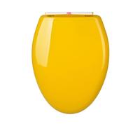 Générique Abattant De Toilette à Fermeture Douce, Matériau PP en Forme De V, Charnière Réglable Montée sur Le Dessus, Dimensions 46x36cm, Installation Antidérapante Et Stable (Yellow)