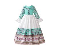Générique Abaya Enfant Fille Robe Longue Manches Brodée Tenue Soirée Princesse Arabe Musulman Vêtement Cérémonie Habillée Élégant Abaya