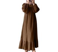 Générique Abaya léger et élégant pour Femmes Robe Musulmane à Manches Longues idéale pour prière et Usage Quotidien vêtement décontracté (Coffee, XXXL)