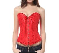 Générique Abdominale Women Corsets Bustiers Boned Embroidered Top Plus Size Legging Minceur Cellulite (Red, XXXXL)
