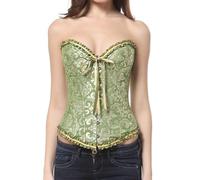Générique Abdominale Women Corsets Bustiers Boned Embroidered Top Plus Size Legging Minceur Cellulite (Green, XXXL)