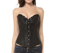 Générique Abdominale Women Corsets Bustiers Boned Embroidered Top Plus Size Legging Minceur Cellulite (Black, XXXL)