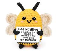 Générique Abeille Émotionnelle Positive, Amusante Faite à la Main avec Carte d'Encouragement, Cadeau de Soutien Émotionnel Mignon, Cadeau de Départ pour Collègues