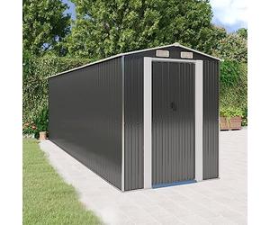 Générique Abri de Jardin Anthracite 192x606x223 cm Acier galvanisé,Structures extérieures, Cabanes & abris de Jardin,3147454
