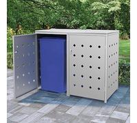 Générique Abri de Poubelle Double sur roulettes 240 L Acier Inoxydable,Accessoires pour conteneurs à déchets,Cache-conteneurs à déchets-145380