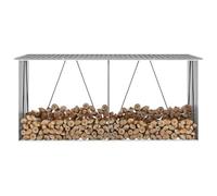Générique Abri de Stockage de Bois Acier galvanisé 330x84x152 cm Gris,Accessoires pour Range-bûches & Porte-bûches,44859