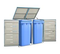 Générique Abri pour Deux poubelles 138x77,5x115,5 cm INOX,Accessoires pour conteneurs à déchets,Cache-conteneurs à déchets-149567