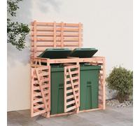 Générique Abri pour Poubelle Double sur roulettes Bois Massif Douglas,Accessoires pour conteneurs à déchets,Cache-conteneurs à déchets-3157690