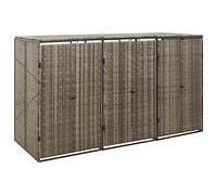 Générique Abri pour Poubelle Triple Gris 207x80x117 cm Résine tressée, Maison & Jardin, Produits ménagers, Accessoires pour conteneurs à déchets, Cache-conteneurs à déchets, Gris, (Poids 25KG)