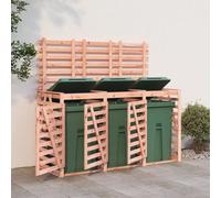 Générique Abri pour Poubelle Triple sur roulettes Bois Massif Douglas,Accessoires pour conteneurs à déchets,Cache-conteneurs à déchets-3157696