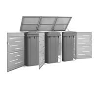 Générique Abri pour Trois poubelles 207x77,5x112,5 cm INOX,Accessoires pour conteneurs à déchets,Cache-conteneurs à déchets-149560