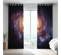 Générique Abstrait Occultant Thermiques Économie d'Énergie Crème Tranquille Exquis Circulaire Anti Froid Rideau Rideaux esthétiques Microfibre pour Chambre d'enfant 117x137 CM (2 Panneaux)