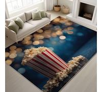 Générique Abstrait Pop-Corn Lumières Esthétiques Tapiss de Lumières Esthétiques Doux Tapis Imprimé Tapis Lavable 140 x 200 cm, Tapis de Antidérapant pour Chambre Salle à Manger Bureau, Bleu