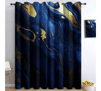 Générique Abstrait Vortex Texture Rideau Occultant 140 x 245 cm Thermique Lot de 2 Rideaux Opaque à Oeillets pour Fenetre Chambre Salon Chambre Enfant, Bleu