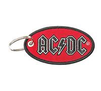 AC/DC Porte-clés Oval Classic Band Logo Patch Officiel Rouge