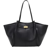 Générique ac de cours femme élégant Sac à main haute capacité et cuir végan lisse - Idéal pour le travail ou les cours universitaires (Noir)